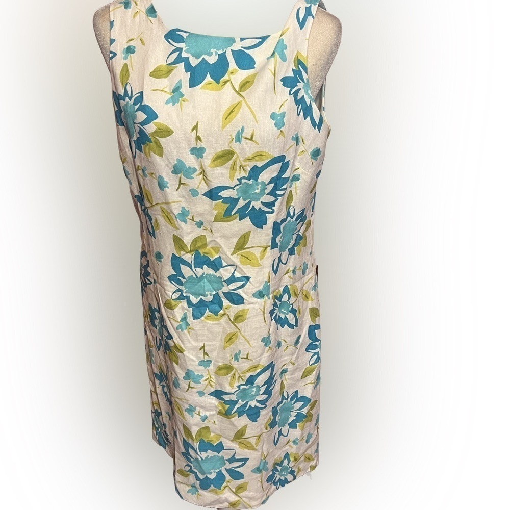 Vintage Madison Studio Linen Floral Dress 12